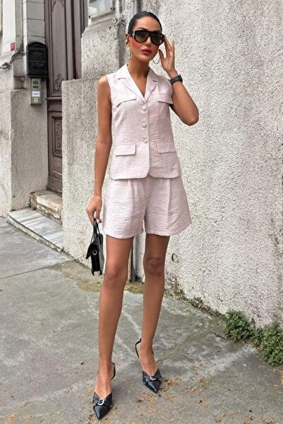 Gökyüzü Moda طقم شورت فيسكون 10156-17
