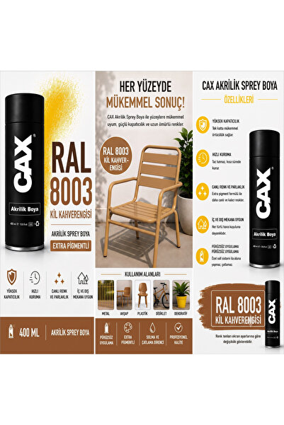 caxcolors CAX AKRİLİK SPREY BOYA SANDALYE - AHŞAP BOYASI RAL KODLU