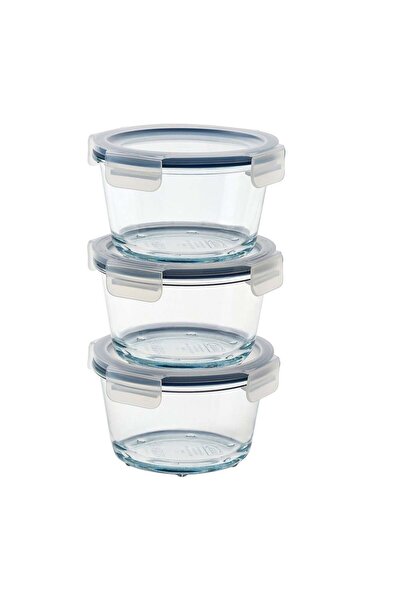 IKEA 365+Glass Storage Container Set Glass 600 ml Round Set of 3