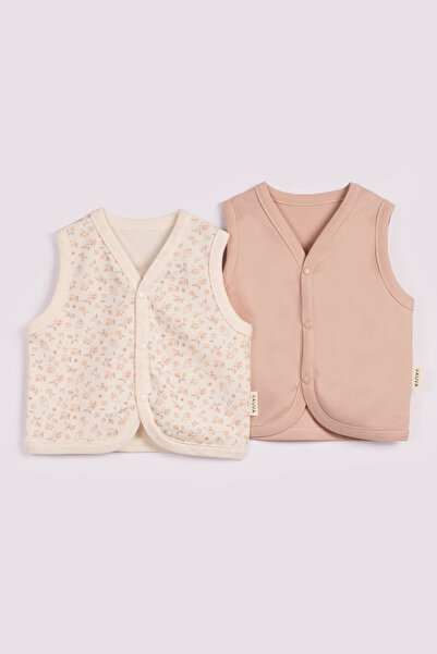 VAUVA 2-Piece Baby Vest Set 100% Cotton Soft Textured with Snap Fasteners for...