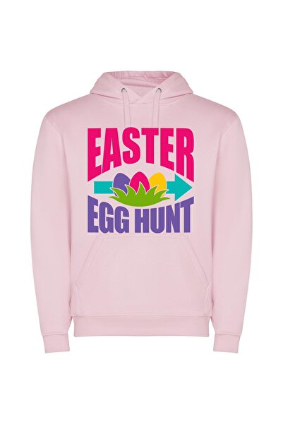 iLovePrints Eggstravagant Easter Hunt Φούτερ με κουκούλα σε χρώμα Ροζ