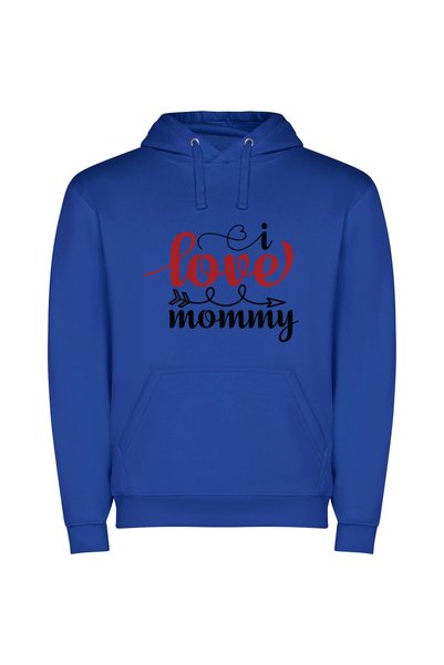 iLovePrints Mom's Loveletter Design Φούτερ με κουκούλα σε χρώμα Μπλε