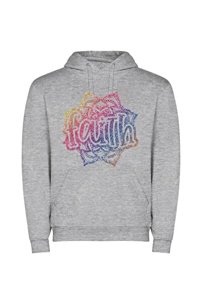 iLovePrints Glamourous Stardust Square Φούτερ με κουκούλα σε χρώμα Γκρι