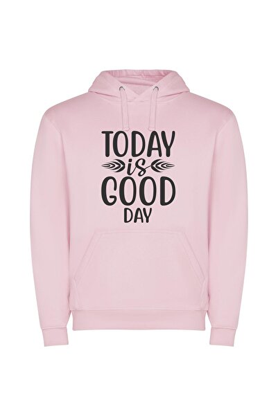 iLovePrints Good Day Graphic Bliss Φούτερ με κουκούλα σε χρώμα Ροζ