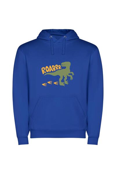 iLovePrints Rex's Roaring Raptor Φούτερ με κουκούλα σε χρώμα Μπλε