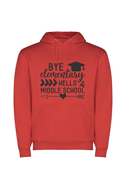 iLovePrints School Transitions in Frames Φούτερ με κουκούλα σε χρώμα Κόκκινο
