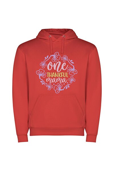 iLovePrints Floral Tribute to Mama Φούτερ με κουκούλα σε χρώμα Κόκκινο