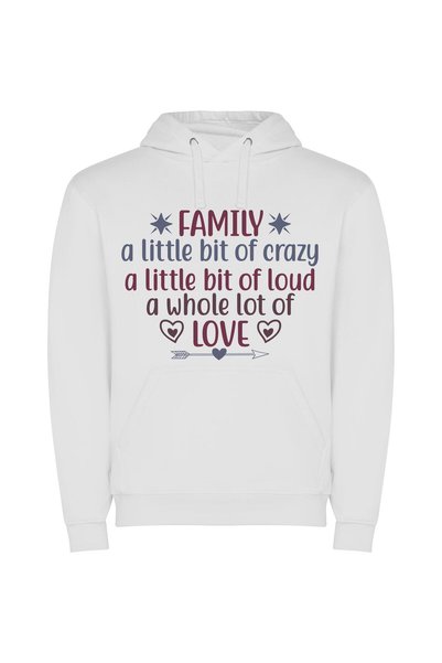 iLovePrints Crazy Loud Love Fest Φούτερ με κουκούλα σε χρώμα Λευκό