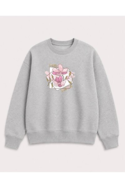 herkesemoda Alege hanoracul cu guler rotund, cu imprimeu floral, din 2 fire, ...