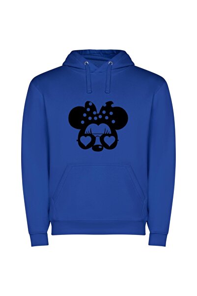 iLovePrints Charming Disney Mouse Portrait Φούτερ με κουκούλα σε χρώμα Μπλε