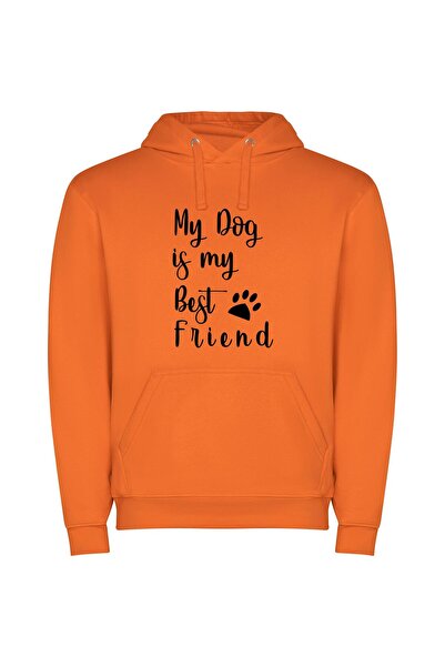 iLovePrints Paw-fect Best Friends Φούτερ με κουκούλα σε χρώμα Πορτοκαλί