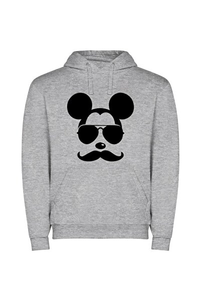 iLovePrints Mickey's Cool Disguise Φούτερ με κουκούλα σε χρώμα Γκρι