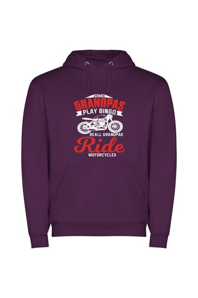 iLovePrints Grandpa's Motorcycle Rides Φούτερ με κουκούλα σε χρώμα Μωβ
