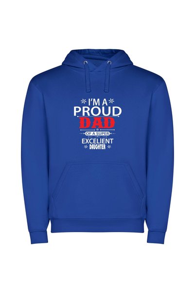 iLovePrints Proud Elegant Dad, Daughter Φούτερ με κουκούλα σε χρώμα Μπλε