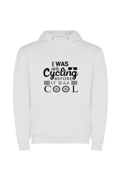 iLovePrints Cool Cycles, Hot Trend Φούτερ με κουκούλα σε χρώμα Λευκό