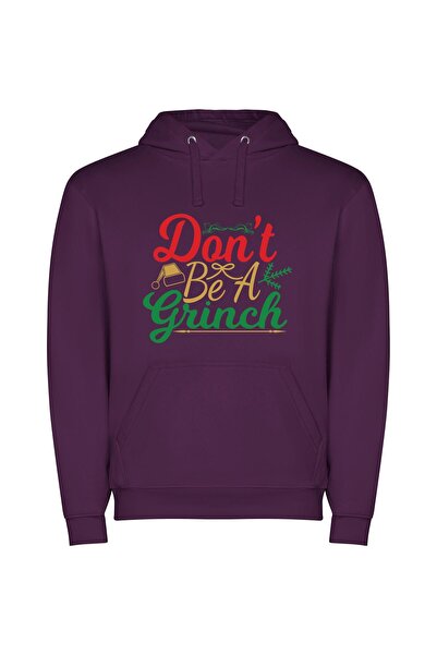 iLovePrints Festive Grinch: Holiday Edition Φούτερ με κουκούλα σε χρώμα Μωβ