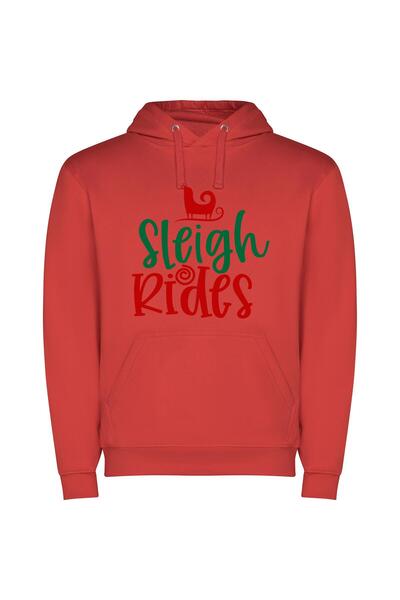 iLovePrints Merry Sleigh inspired elegance Φούτερ με κουκούλα σε χρώμα Κόκκινο
