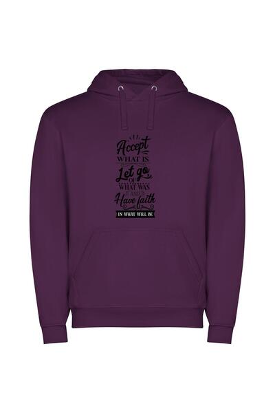 iLovePrints Noir Elegance: Cinematic Black Φούτερ με κουκούλα σε χρώμα Μωβ