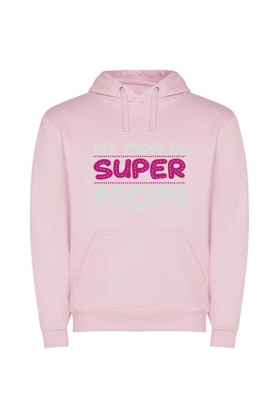 iLovePrints Superb Mom, Forever Wonder Φούτερ με κουκούλα σε χρώμα Ροζ