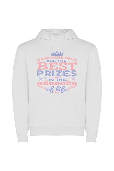 iLovePrints Grand Children: Life's Jackpot Φούτερ με κουκούλα σε χρώμα Λευκό