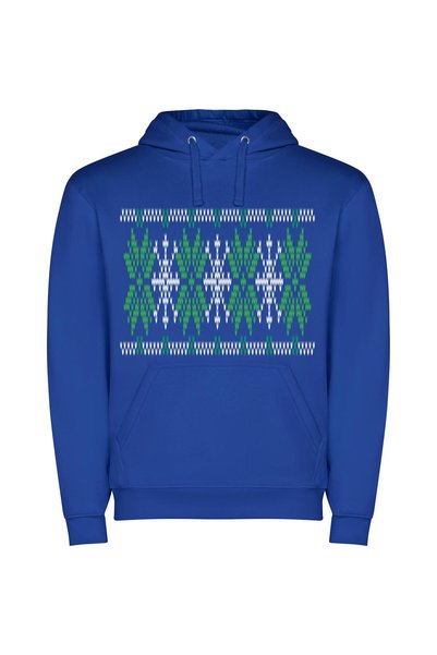 iLovePrints Symmetric Alpinescape Design Φούτερ με κουκούλα σε χρώμα Μπλε