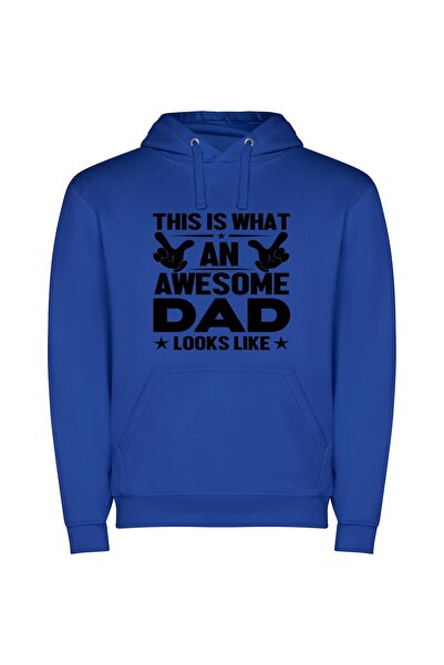 iLovePrints Super Dad Swagger Φούτερ με κουκούλα σε χρώμα Μπλε