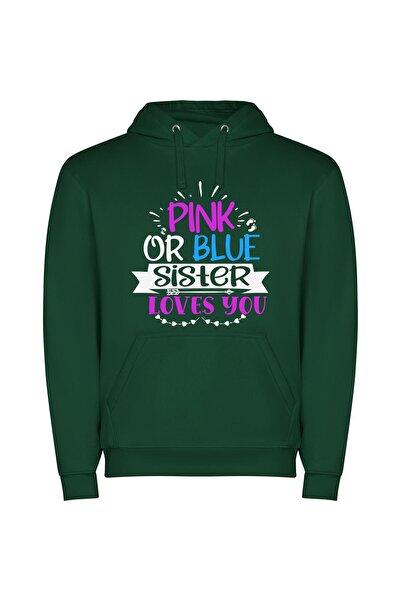 iLovePrints Colorful Love Sentiments Φούτερ με κουκούλα σε χρώμα Πράσινο