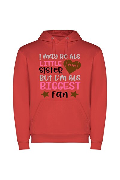 iLovePrints Greatest Sibling Supporter Φούτερ με κουκούλα σε χρώμα Κόκκινο