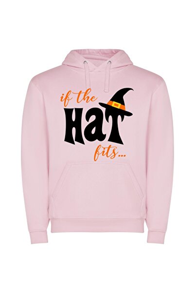 iLovePrints Fitting Witch Hat Glam Φούτερ με κουκούλα σε χρώμα Ροζ