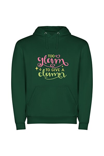 iLovePrints Glowy Glam Hand Drawn Φούτερ με κουκούλα σε χρώμα Πράσινο