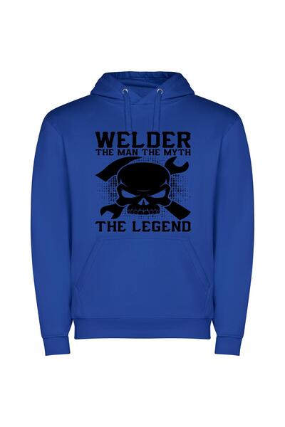 iLovePrints Welder: The Legendary Myth Φούτερ με κουκούλα σε χρώμα Μπλε