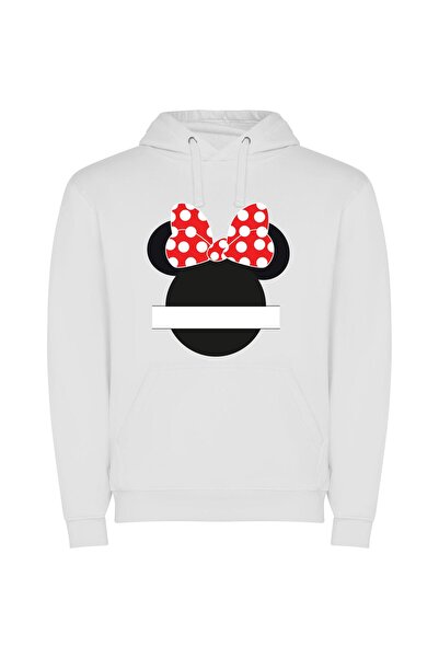 iLovePrints Enchanting Bow-Topped Mouse Φούτερ με κουκούλα σε χρώμα Λευκό