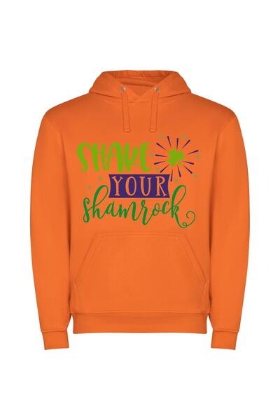 iLovePrints Enigmatic Shamrock Spectacle Φούτερ με κουκούλα σε χρώμα Πορτοκαλί
