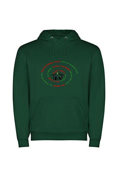 iLovePrints Ethereal NY Midnight Peace Φούτερ με κουκούλα σε χρώμα Πράσινο