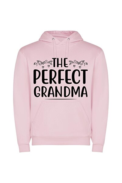 iLovePrints Grandma's Perfect Kerning Φούτερ με κουκούλα σε χρώμα Ροζ