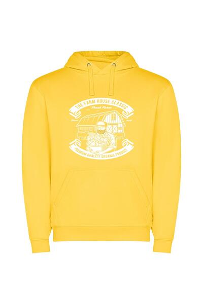 iLovePrints Skybound Coffee and Adventure Φούτερ με κουκούλα σε χρώμα Κίτρινο