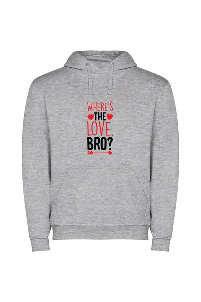 iLovePrints Bro Love - Adobe's Best Φούτερ με κουκούλα σε χρώμα Γκρι