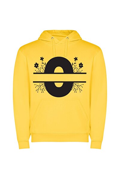 iLovePrints Blossoming O Design Φούτερ με κουκούλα σε χρώμα Κίτρινο