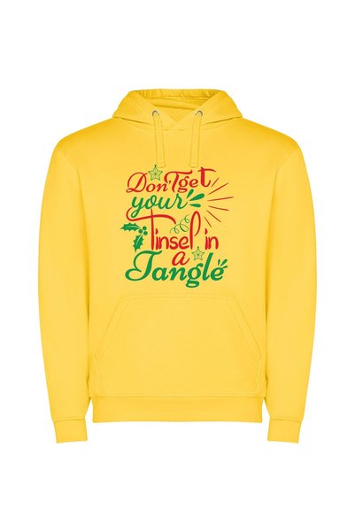 iLovePrints Tangled Tinsel Merriment Φούτερ με κουκούλα σε χρώμα Κίτρινο