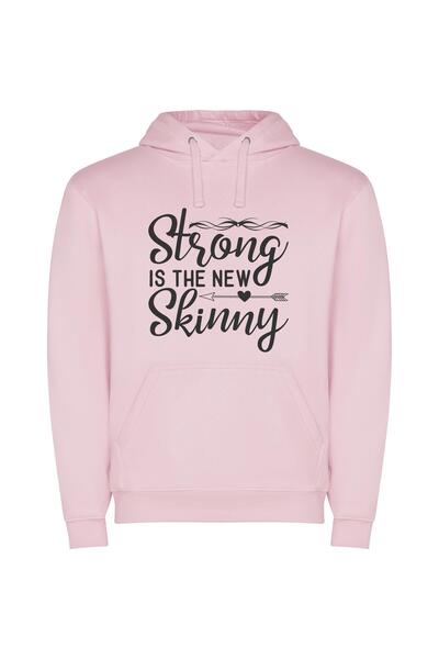 iLovePrints Bold Strength in Monochrome Φούτερ με κουκούλα σε χρώμα Ροζ