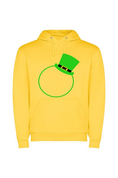 iLovePrints Emerald-Hued Tophat Elegance Φούτερ με κουκούλα σε χρώμα Κίτρινο