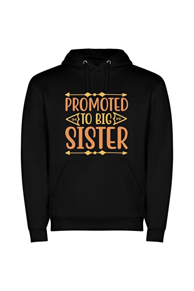 iLovePrints Sisters' Joyful Bond Φούτερ με κουκούλα σε χρώμα Μαύρο