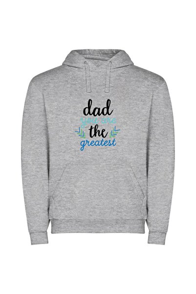 iLovePrints Daddy, My Gracious Hero Φούτερ με κουκούλα σε χρώμα Γκρι
