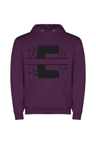 iLovePrints Fleurs F Logo Design Φούτερ με κουκούλα σε χρώμα Μωβ