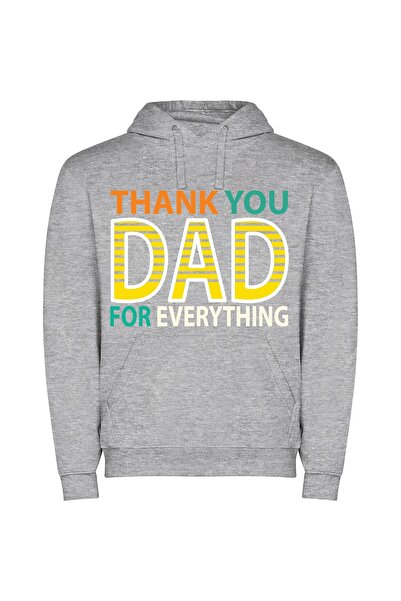 iLovePrints Endless Gratitude, Dad Φούτερ με κουκούλα σε χρώμα Γκρι