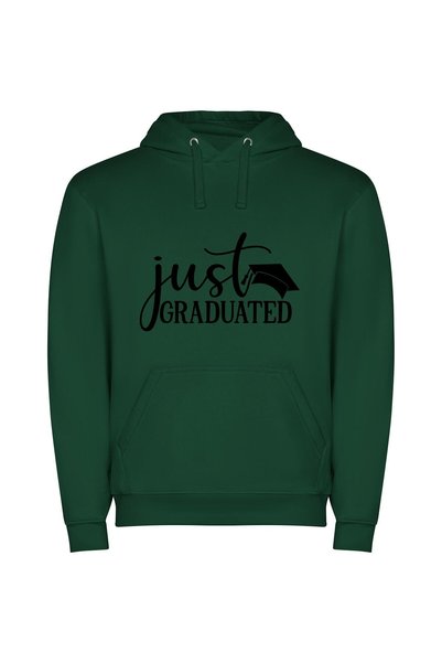 iLovePrints Monochrome Graduate Vector Logo Φούτερ με κουκούλα σε χρώμα Πράσινο