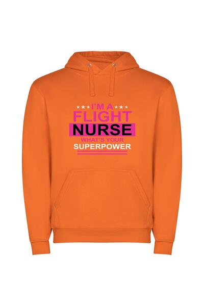 iLovePrints Hero Nurse Flight February Φούτερ με κουκούλα σε χρώμα Πορτοκαλί
