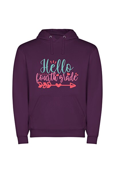 iLovePrints Vibrant Grade Greetings Φούτερ με κουκούλα σε χρώμα Μωβ