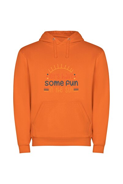 iLovePrints Sunny Fun Escapade Φούτερ με κουκούλα σε χρώμα Πορτοκαλί