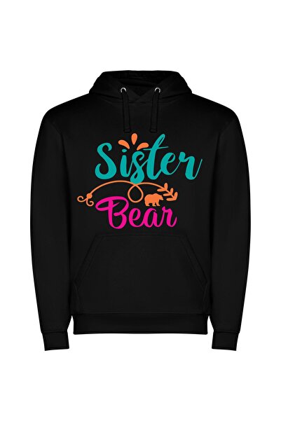 iLovePrints Berenstain's Sister Bear Φούτερ με κουκούλα σε χρώμα Μαύρο